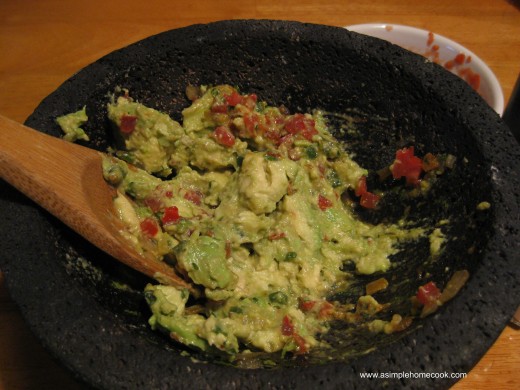 Ovalle's guac in molcajete