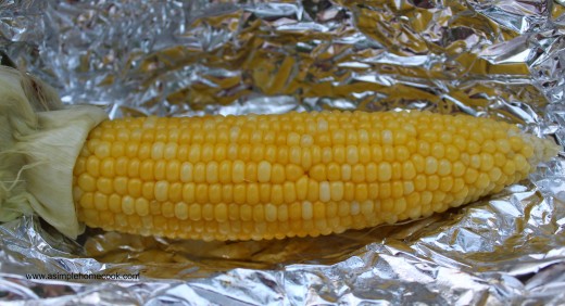 campfire corn on cob shucked