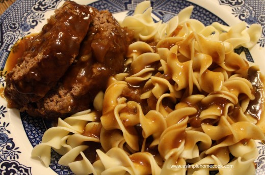 Sauerbrauten Meatloaf  and Noodles