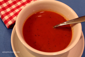 tomato soup in bowl