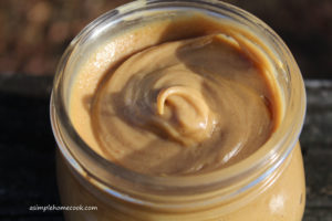 amish peanut butter spread in open jar