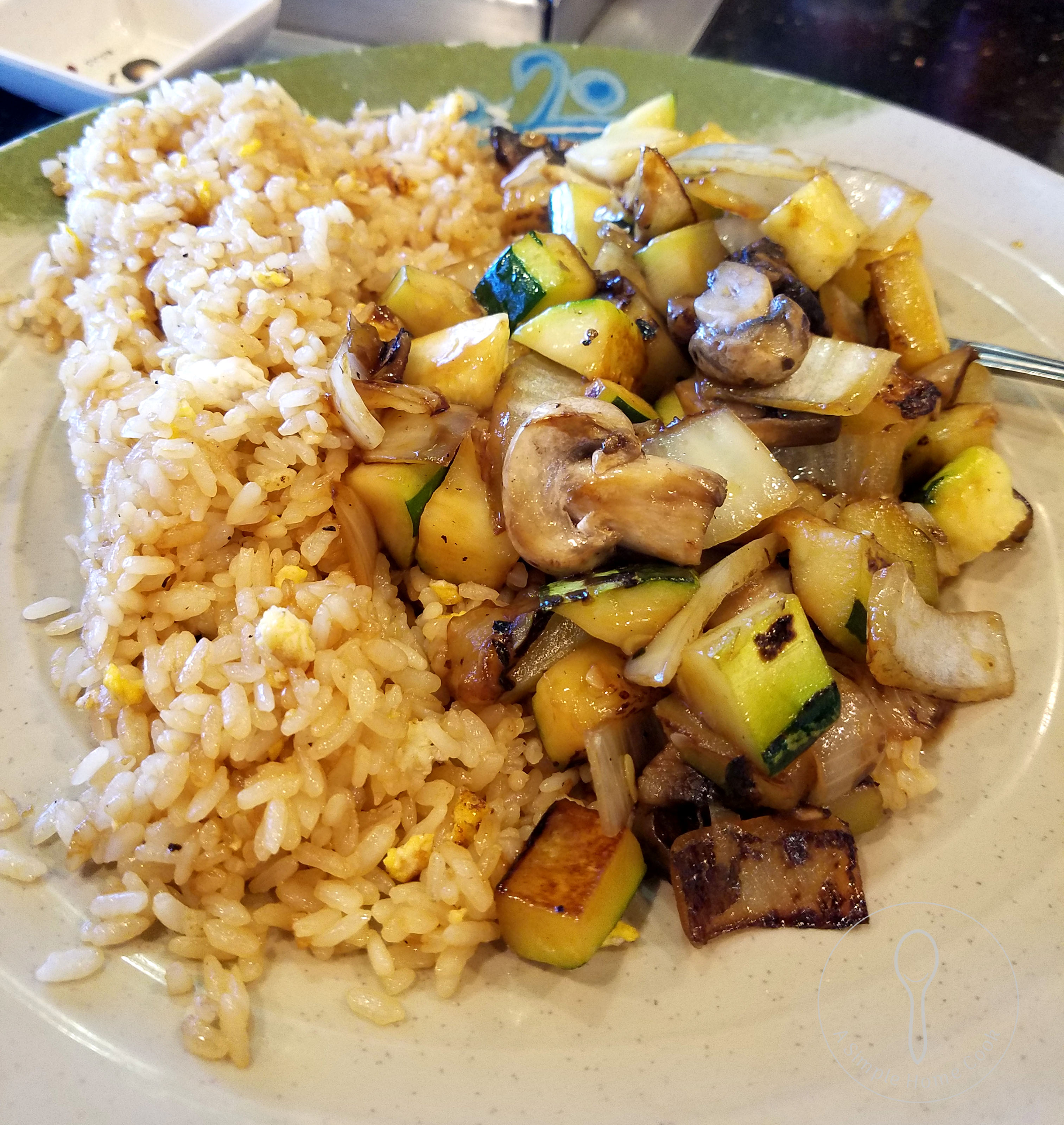 rice and veggies on plate