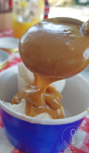 maple peanut butter fudge sauce on ice cream