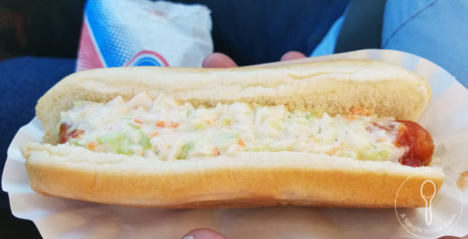The Jug hot dog with slaw
