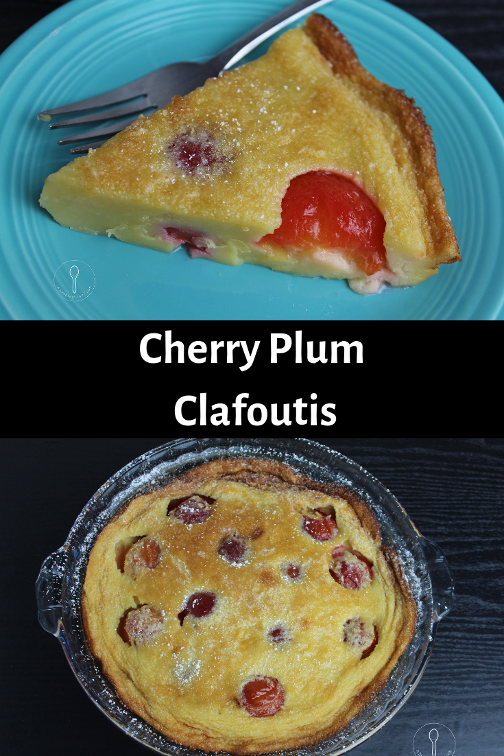 Cherry Plum clafoutis slice and full