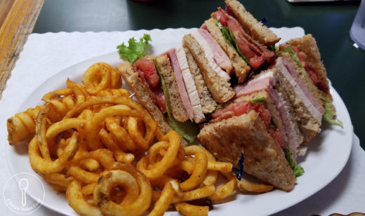 club sandwich and fries