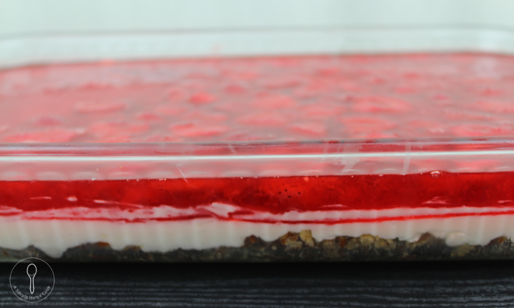 Side view of baking dish layers